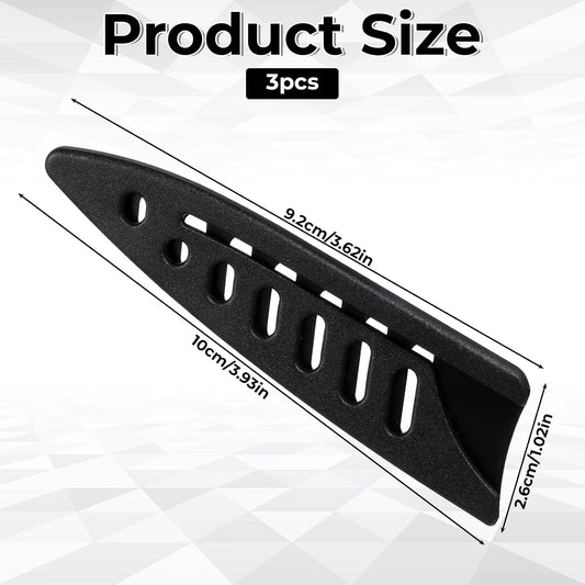 3 Pcs Safety Sleeves, 3 x 3.5 Inch Knife Sheath Blade Protector, Knife Cover, Plastic Knives Guards for Kitchen, Black Kitchen Knives Protector Sleeve