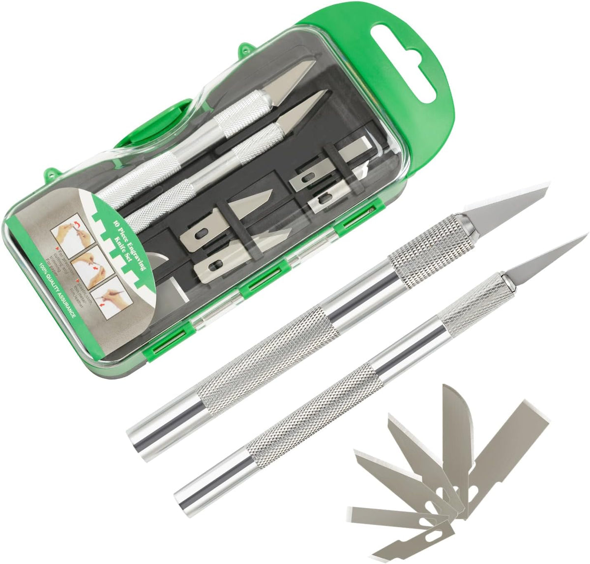 Precision Hobby Knife Set with 13 Blades - Craft and Exacto Knife Set for Art, Scrapbooking, Architecture Modeling, Crafting, Stenciling, Scoring - Versatile Art Knife Tool (Blue)