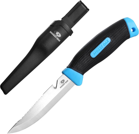 4" Fishing & Bait Knife with Protective Sheath | Razor Sharp 5Cr15MoV Stainless Steel Blade, Ergonomic Non-Slip Handle for Open Back and Boning