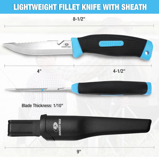 4" Fishing & Bait Knife with Protective Sheath | Razor Sharp 5Cr15MoV Stainless Steel Blade, Ergonomic Non-Slip Handle for Open Back and Boning