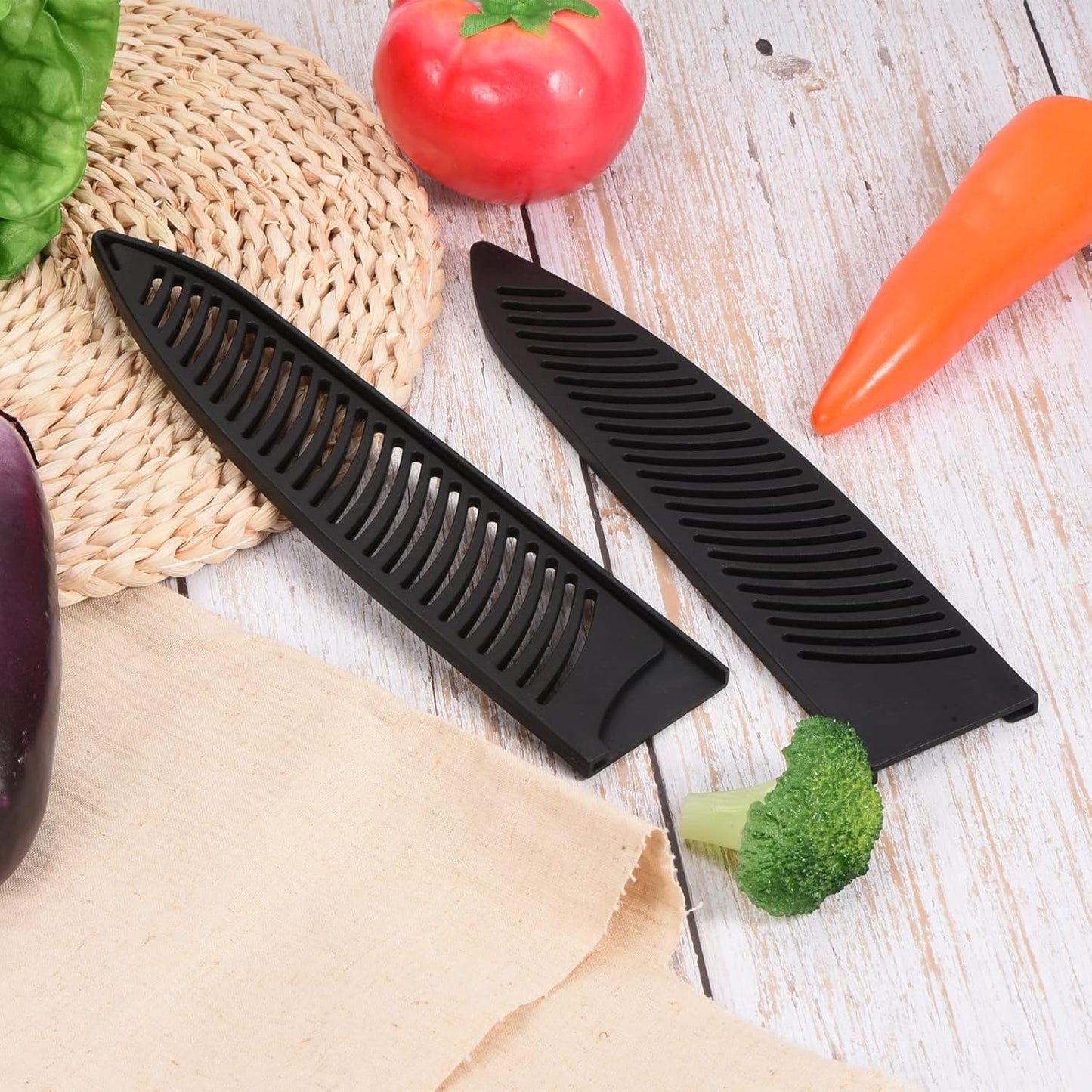 PP Safety Knife Cover Sleeves for 9.5" Chef Knife, 2 Pack Knives Edge Guard Blade Protector Universal Knife Sheath for Kitchen, Black