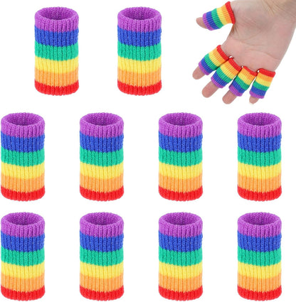 Crochet Finger Guard, 10 PCS Finger Covers Compression Finger Sleeves Elastic Knitting Finger Protector Breathable Protectors Sport Arthritis Swelling Cushion for Writing