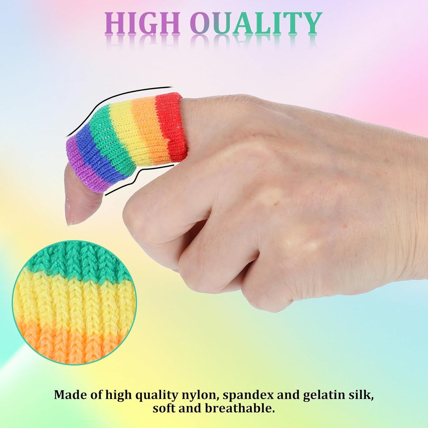Crochet Finger Guard, 10 PCS Finger Covers Compression Finger Sleeves Elastic Knitting Finger Protector Breathable Protectors Sport Arthritis Swelling Cushion for Writing