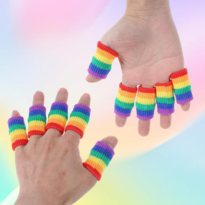 Crochet Finger Guard, 10 PCS Finger Covers Compression Finger Sleeves Elastic Knitting Finger Protector Breathable Protectors Sport Arthritis Swelling Cushion for Writing