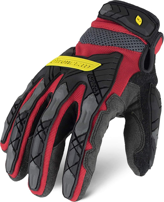 Ironclad Command Impact 360 Cut A6 Work Gloves; Touch Screen Gloves Conductive Palm & Fingers, Impact Protection, Machine Washable, Sized S, M, L, XL, XXL (1 Pair), Red (IEX-MIGR5-05-XL)