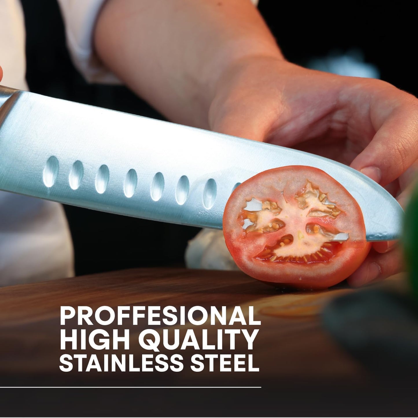 Chef Knife Set with Bag, Knife Roll Set with 5 Professional Quality Kitchen Knives for Precision Home Cooking, High Carbon Stainless Steel Blades & Triple Riveted Handles