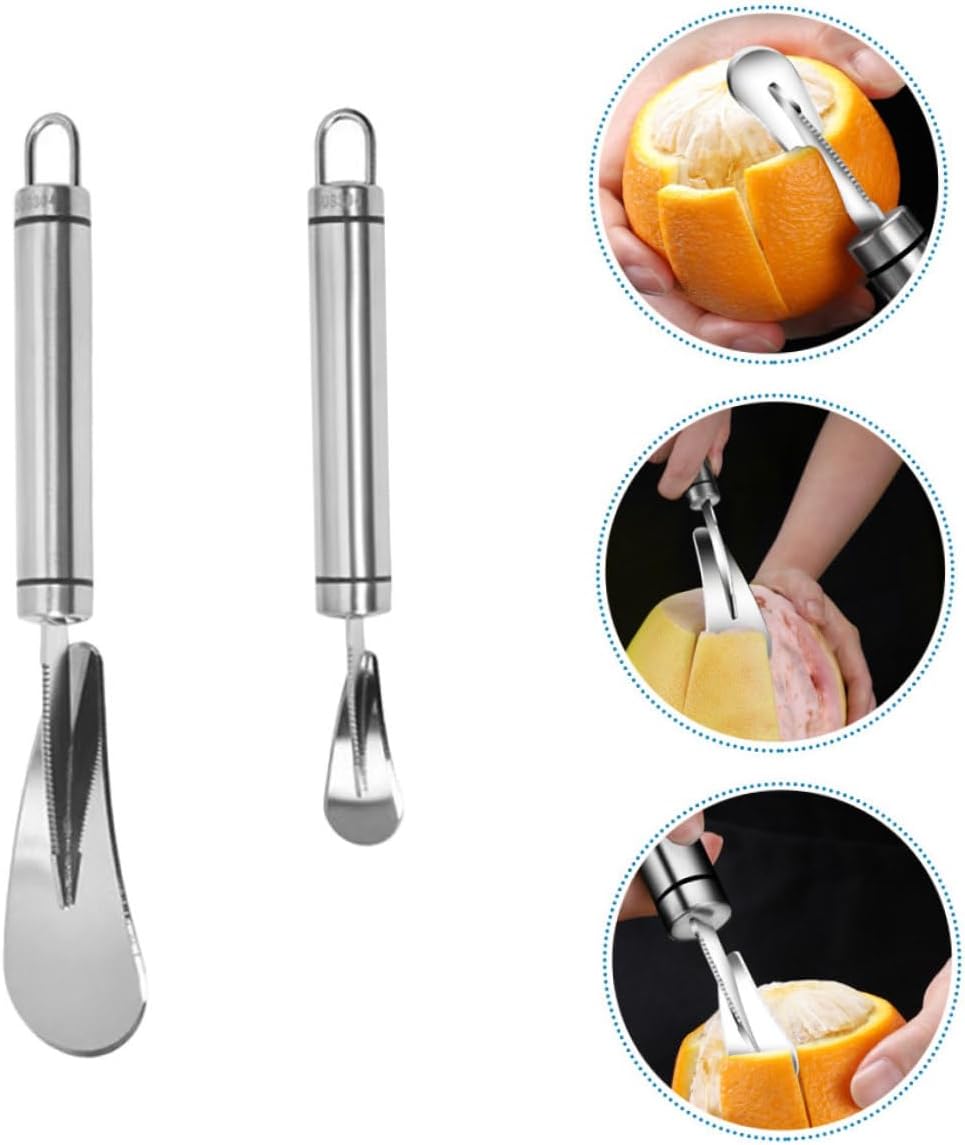 2pcs Citrus Peeler Orange Opener Steel Grapefruit Knife Sturdy Fruit Peelers Stainless Steel Tools