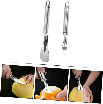 2pcs Citrus Peeler Orange Opener Steel Grapefruit Knife Sturdy Fruit Peelers Stainless Steel Tools
