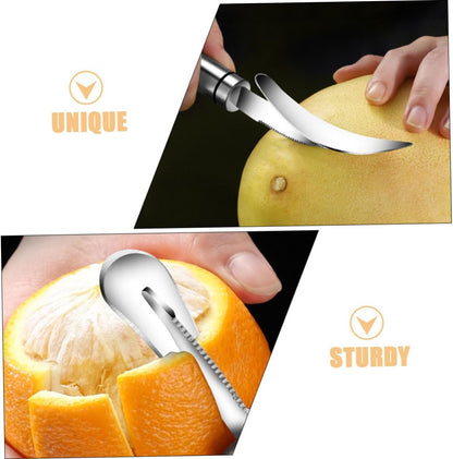 2pcs Citrus Peeler Orange Opener Steel Grapefruit Knife Sturdy Fruit Peelers Stainless Steel Tools