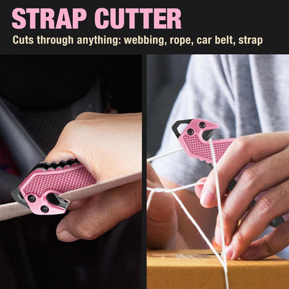 Legal Pocket Knife with 2.95” Serrated Blade, Glass Breaker, Seat Belt Cutter - EDC Sharp Folding Knives with Portable Clip - Small Tool for Tactical Camping Survival Hiking - Gifts for Men, Women