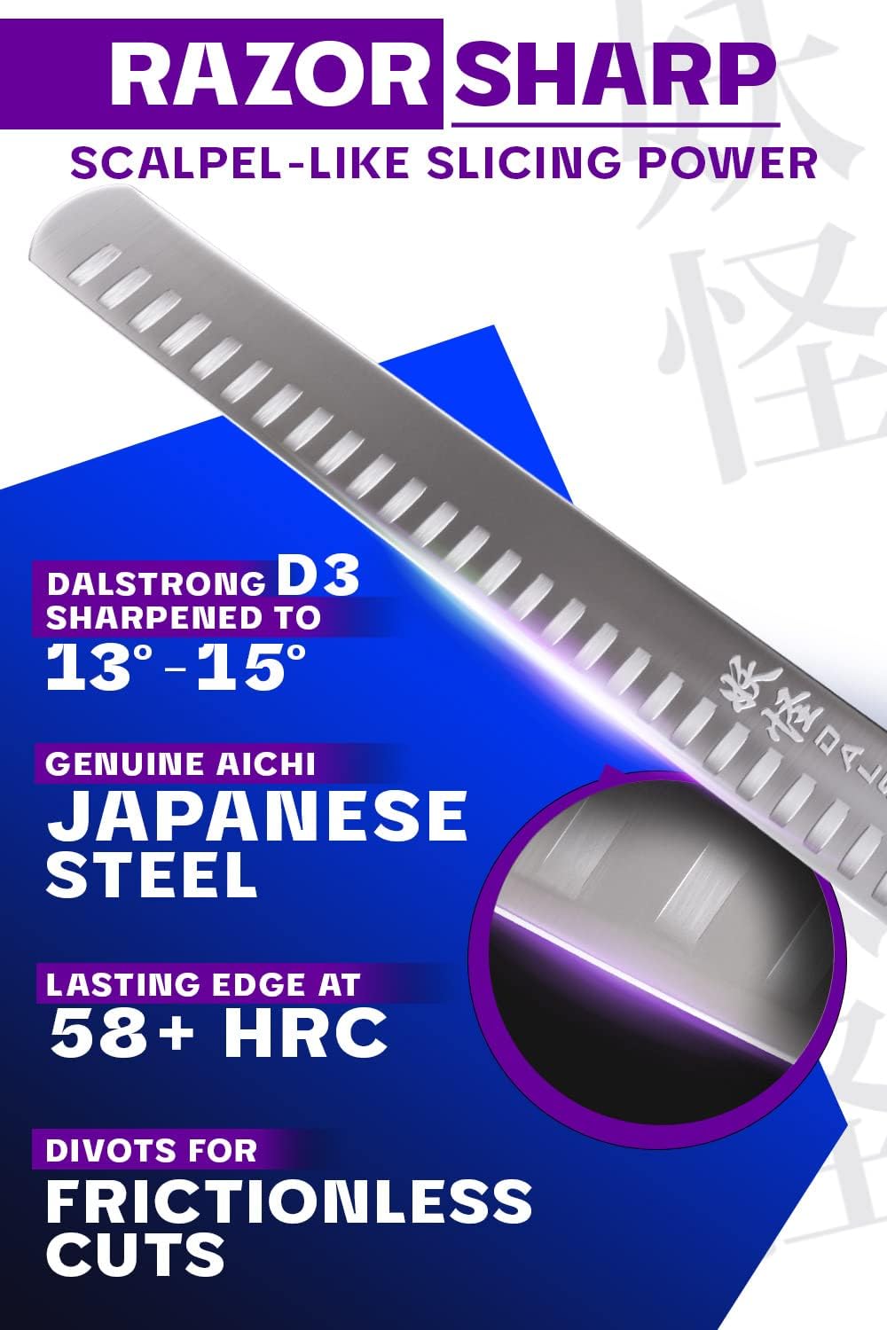 Slicing & Carving Knife - 12 inch Slicer - Phantom Series - Japanese High-Carbon AUS8 Steel - Pakkawood Handle - Kitchen Knife - Brisket Knife - Sheath Included