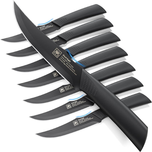 Steak Knives Set of 8, 4.7 Inch Dishwasher Safe Non-Serrated Table Knives, Ultra Sharp for Precise Cutting, Non-Stick Blade & Rust Proof, Easy to Maintain Ideal for Home Restaurant Party