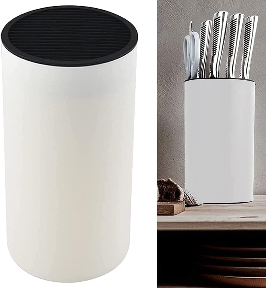 Universal Knife Holder,Knife Block Without Knives,Knife Block Storage Holder for Protecting Blade Space (White)