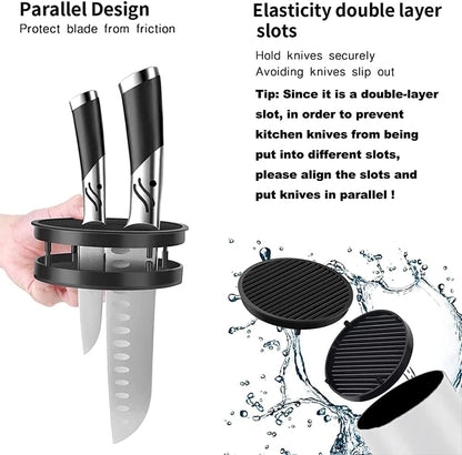 Universal Knife Holder,Knife Block Without Knives,Knife Block Storage Holder for Protecting Blade Space (White)