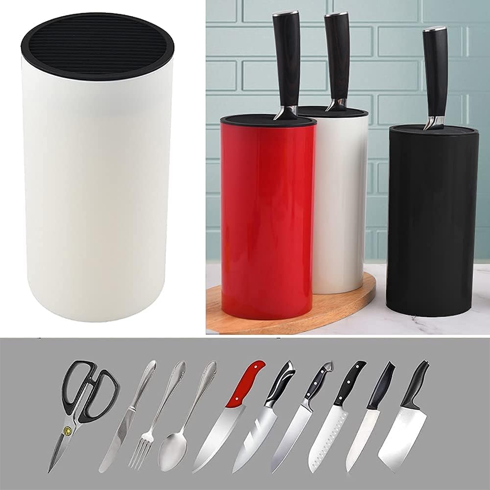 Universal Knife Holder,Knife Block Without Knives,Knife Block Storage Holder for Protecting Blade Space (White)