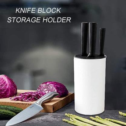 Universal Knife Holder,Knife Block Without Knives,Knife Block Storage Holder for Protecting Blade Space (White)