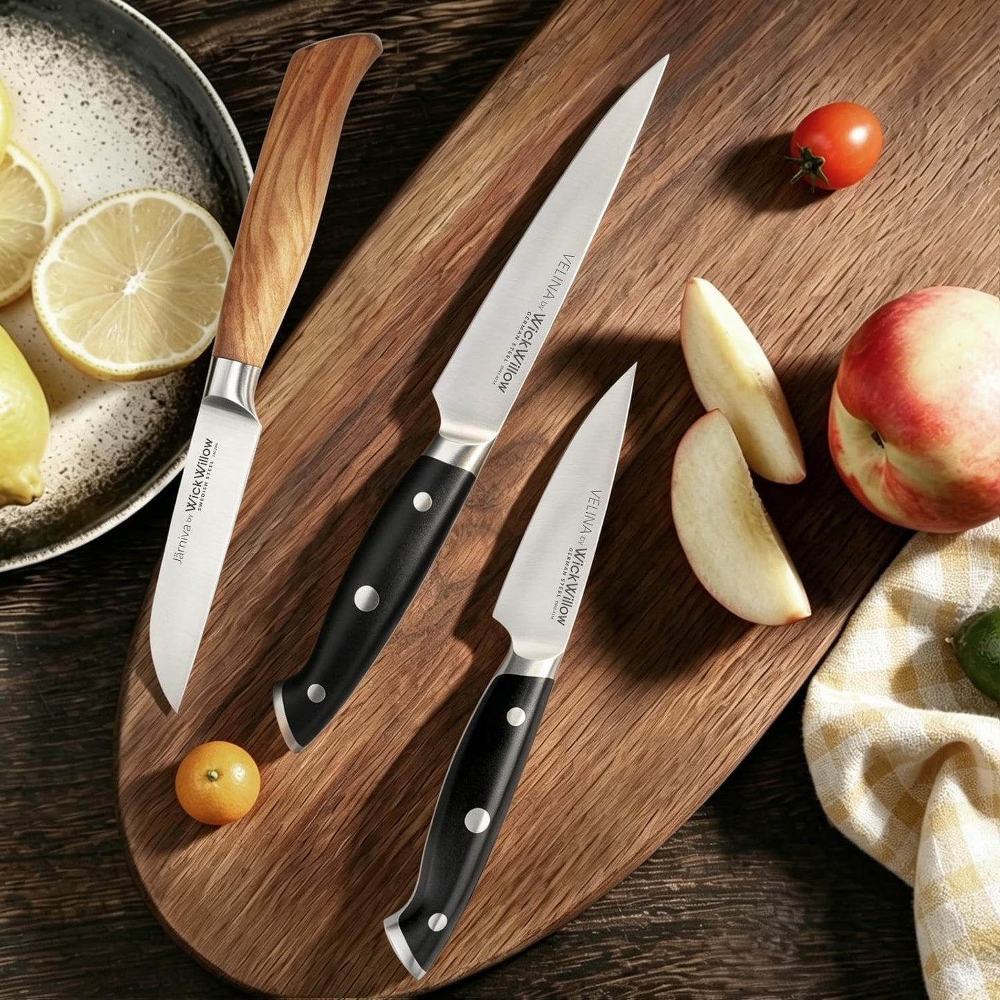 8” Chef Knife - German X50CrMoV15 Steel, Full Tang | For everyday cooking, including meat, vegetables and herbs. Balanced control. Dishwasher safe. Gift box included.