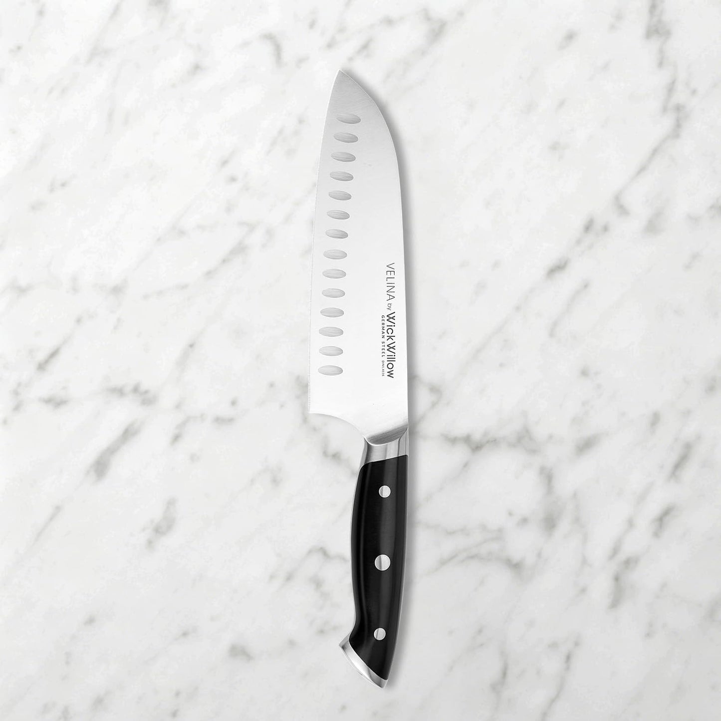 8” Chef Knife - German X50CrMoV15 Steel, Full Tang | For everyday cooking, including meat, vegetables and herbs. Balanced control. Dishwasher safe. Gift box included.