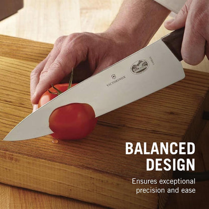 Wood 8 Inch Chef's Knife, Stainless Steel Slicing Knife