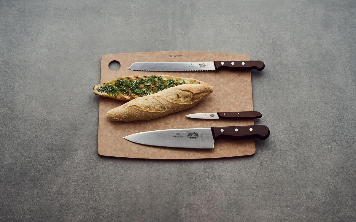 Wood 8 Inch Chef's Knife, Stainless Steel Slicing Knife