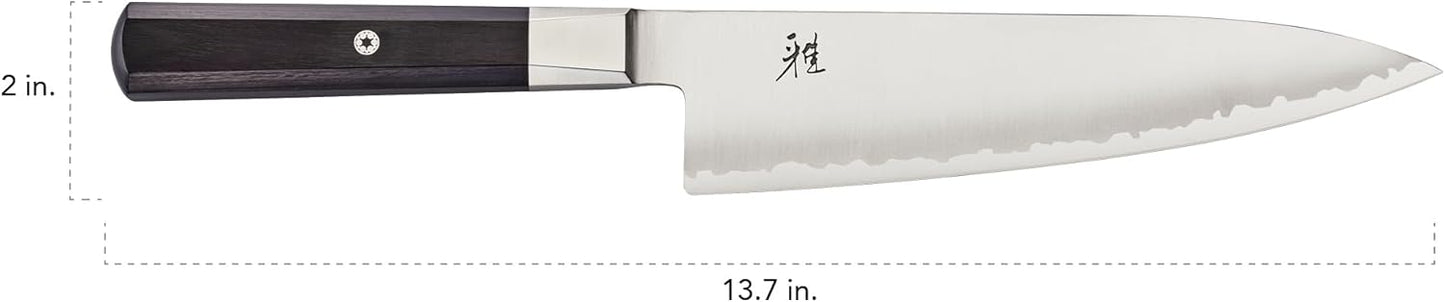 Koh Japanese Fine Edge Santoku Knife,5.5-inch, Small Kitchen Knife, Pakkawood Octagon-shaped Handle, Hand-honed Blade Finished with Katana Edge, Handcrafted in Seki, Japan