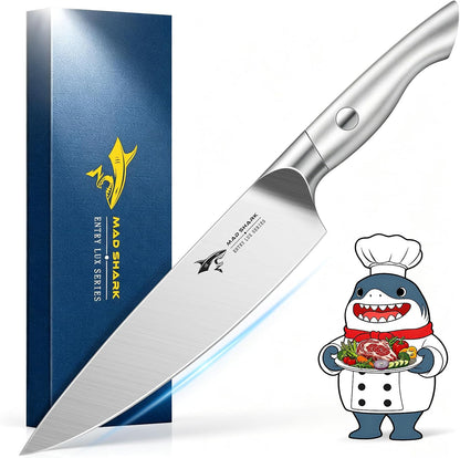 8 Inch Chef Knife, Professional Ultra Sharp Kitchen Knife | German High Carbon Steel Knife, Ergonomic Handle for Meat, Vegetables Cooking Knife for Mens, Mom & Dad Birthday Gifts