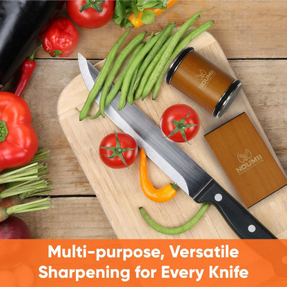 Rolling Knife Sharpener Kit - Easy to Use Magnetic Knife Sharpeners for Professional Chefs and Home Cooks - Premium Elegant Beech Wood - Knife Sharpening Kit for Effective Blade Sharpening