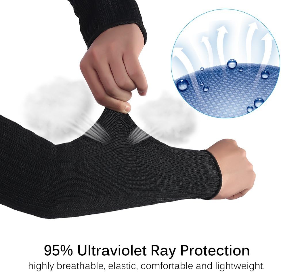 Arm Protectors for Thin Skin, Level 5 Heat/Burn/Cut Arm Sleeves - &Steel Wire Anti Abrasion Arm Guard for Men Women Garden Kitchen Farm Welding Work