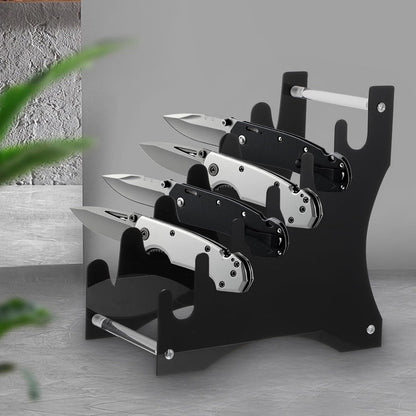 2 Pcs Knife Display Stand,Knife Holder Knife Storage Rack Acrylic Knife Display Case for Survival, Outdoor, EDC Mini Knife,dagger(Black)
