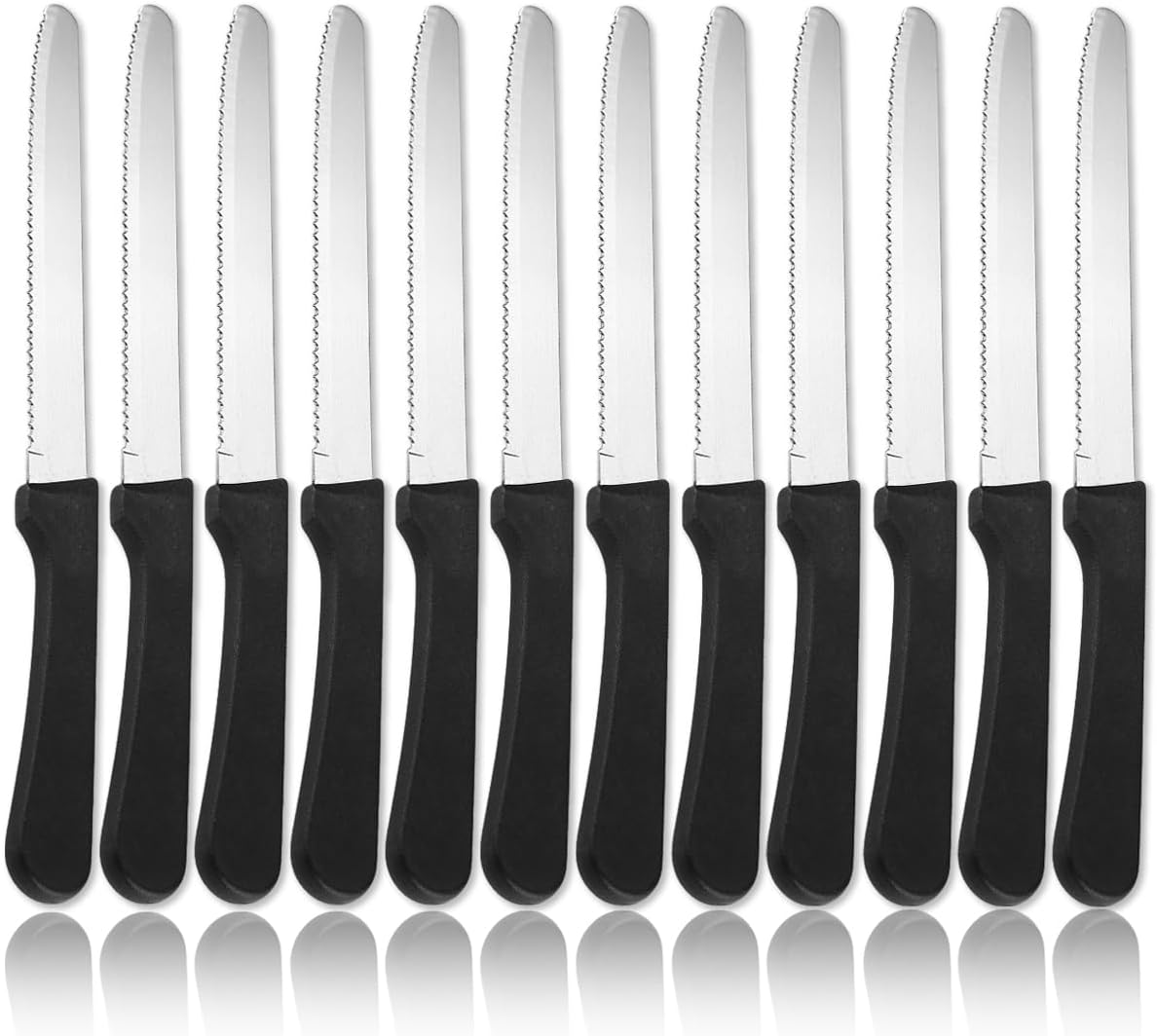Steak Knives Set of 12, Stainless Steel Steak Knife Set, Serrated Steak Knives, Gifts for Home, Restaurant, Parties, Wedding, Camping, Outdoor