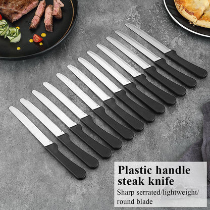 Steak Knives Set of 12, Stainless Steel Steak Knife Set, Serrated Steak Knives, Gifts for Home, Restaurant, Parties, Wedding, Camping, Outdoor