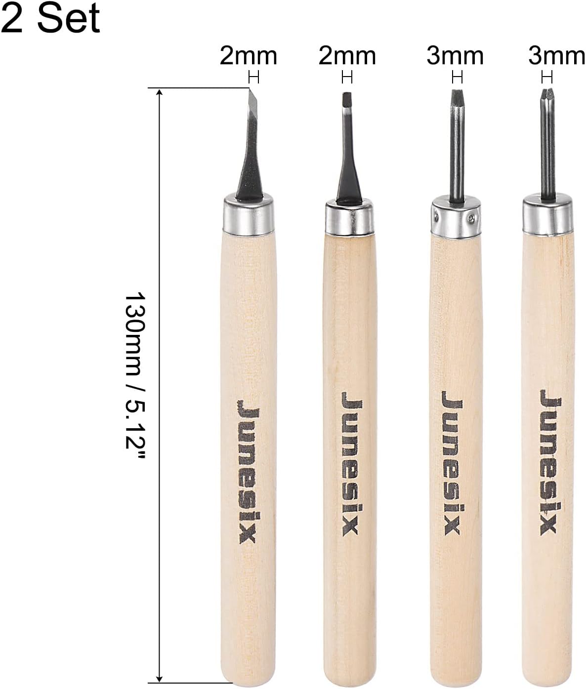 8pcs Wood Carving Knife Tools Chisels Set, Carbon Steel Small Flat Diagonal Round Triangle Graver for DIY Craft Sculpture Carpenter Beginners Experts, 2 Set