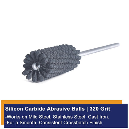 Garhgi 1-3/8 Inch Cylinder Hone with 240 Grit Flexible Resilient Ball | Silicon Carbide 35mm, Automotive Motorcycle Brake Cylinder Piston Ring Fitting Porting Valve Guide, Restoration Deglaze Clean