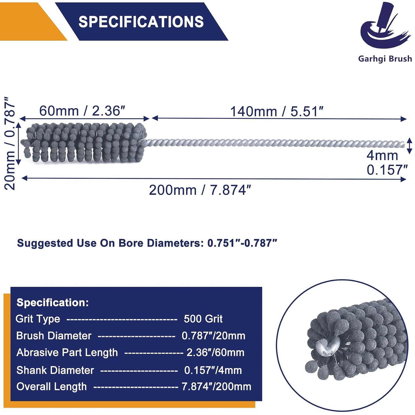 Garhgi 1-3/8 Inch Cylinder Hone with 240 Grit Flexible Resilient Ball | Silicon Carbide 35mm, Automotive Motorcycle Brake Cylinder Piston Ring Fitting Porting Valve Guide, Restoration Deglaze Clean