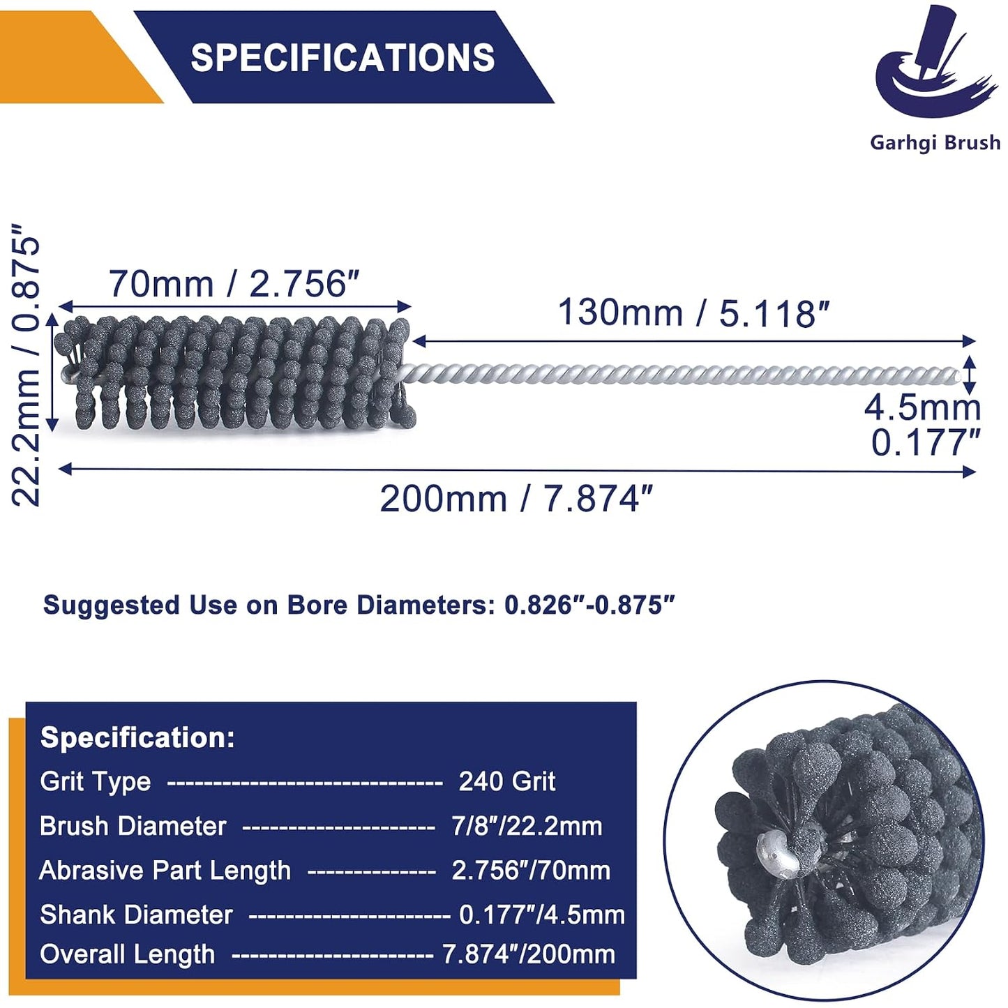 Garhgi 1-3/8 Inch Cylinder Hone with 240 Grit Flexible Resilient Ball | Silicon Carbide 35mm, Automotive Motorcycle Brake Cylinder Piston Ring Fitting Porting Valve Guide, Restoration Deglaze Clean