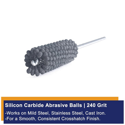 Garhgi 1-3/8 Inch Cylinder Hone with 240 Grit Flexible Resilient Ball | Silicon Carbide 35mm, Automotive Motorcycle Brake Cylinder Piston Ring Fitting Porting Valve Guide, Restoration Deglaze Clean