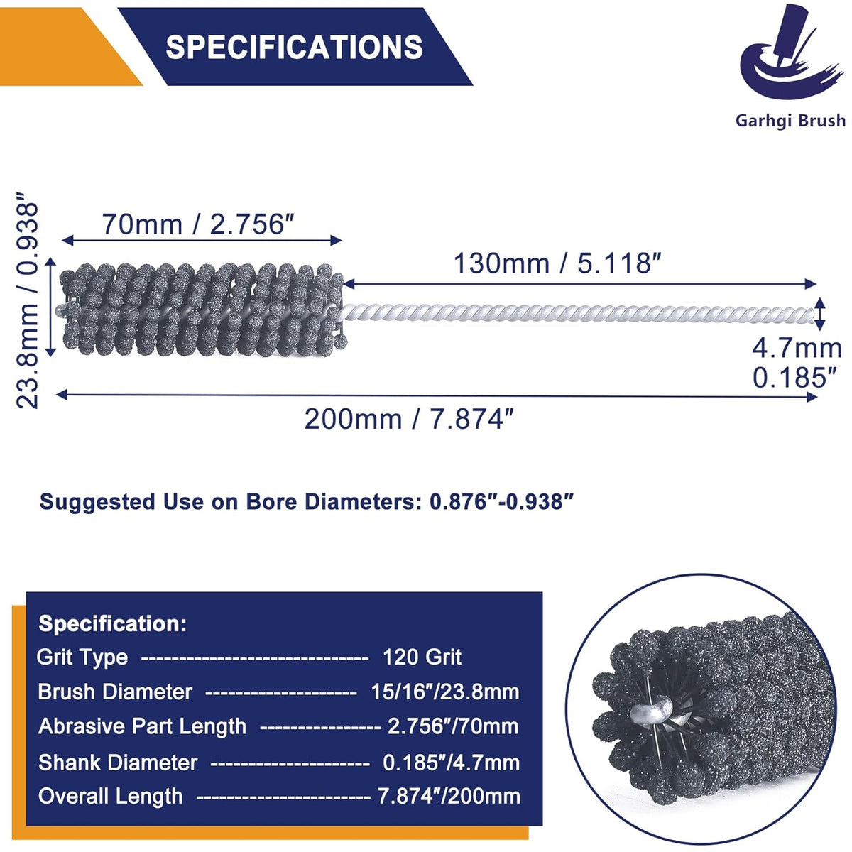 Garhgi 1-3/8 Inch Cylinder Hone with 240 Grit Flexible Resilient Ball | Silicon Carbide 35mm, Automotive Motorcycle Brake Cylinder Piston Ring Fitting Porting Valve Guide, Restoration Deglaze Clean