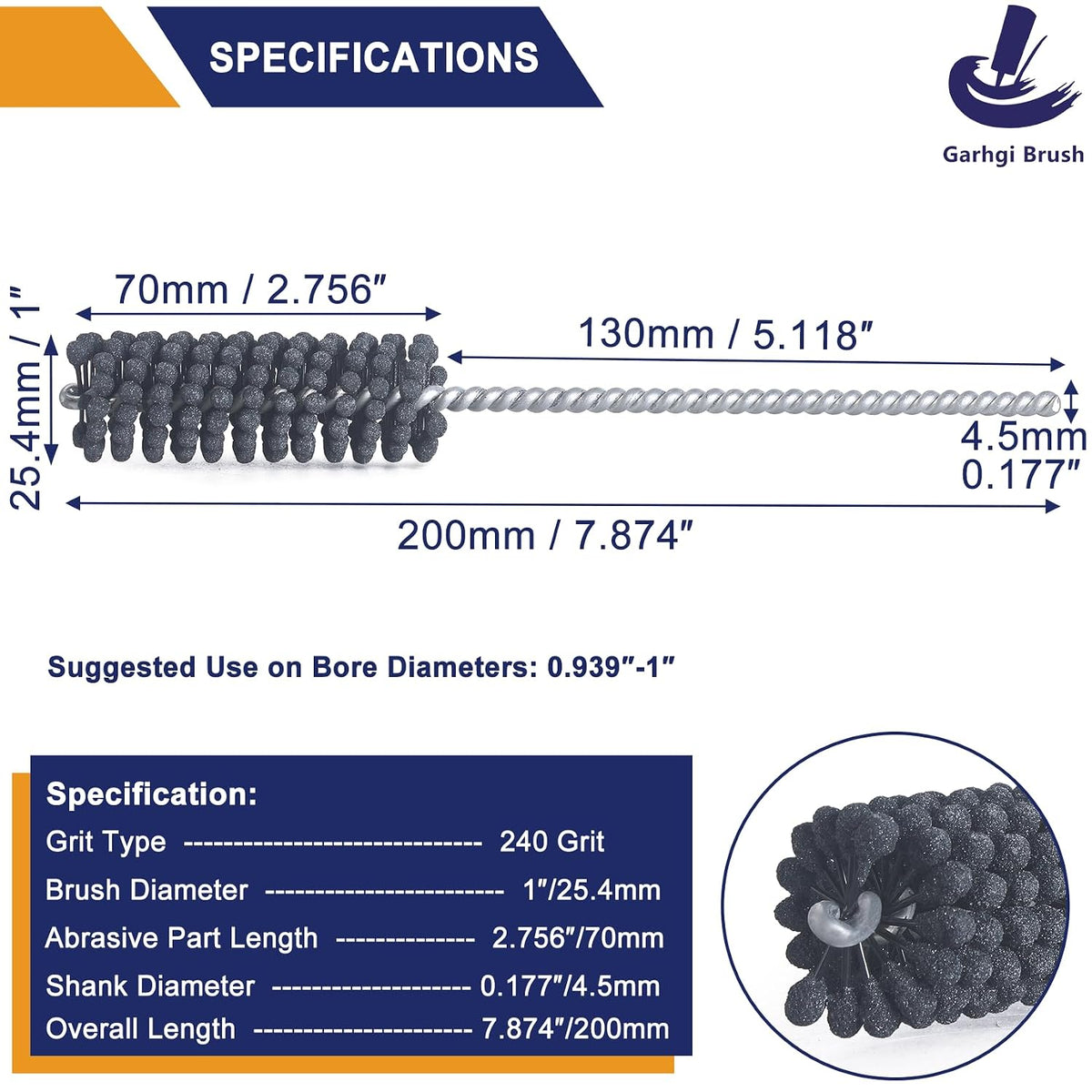 Garhgi 1-3/8 Inch Cylinder Hone with 240 Grit Flexible Resilient Ball | Silicon Carbide 35mm, Automotive Motorcycle Brake Cylinder Piston Ring Fitting Porting Valve Guide, Restoration Deglaze Clean