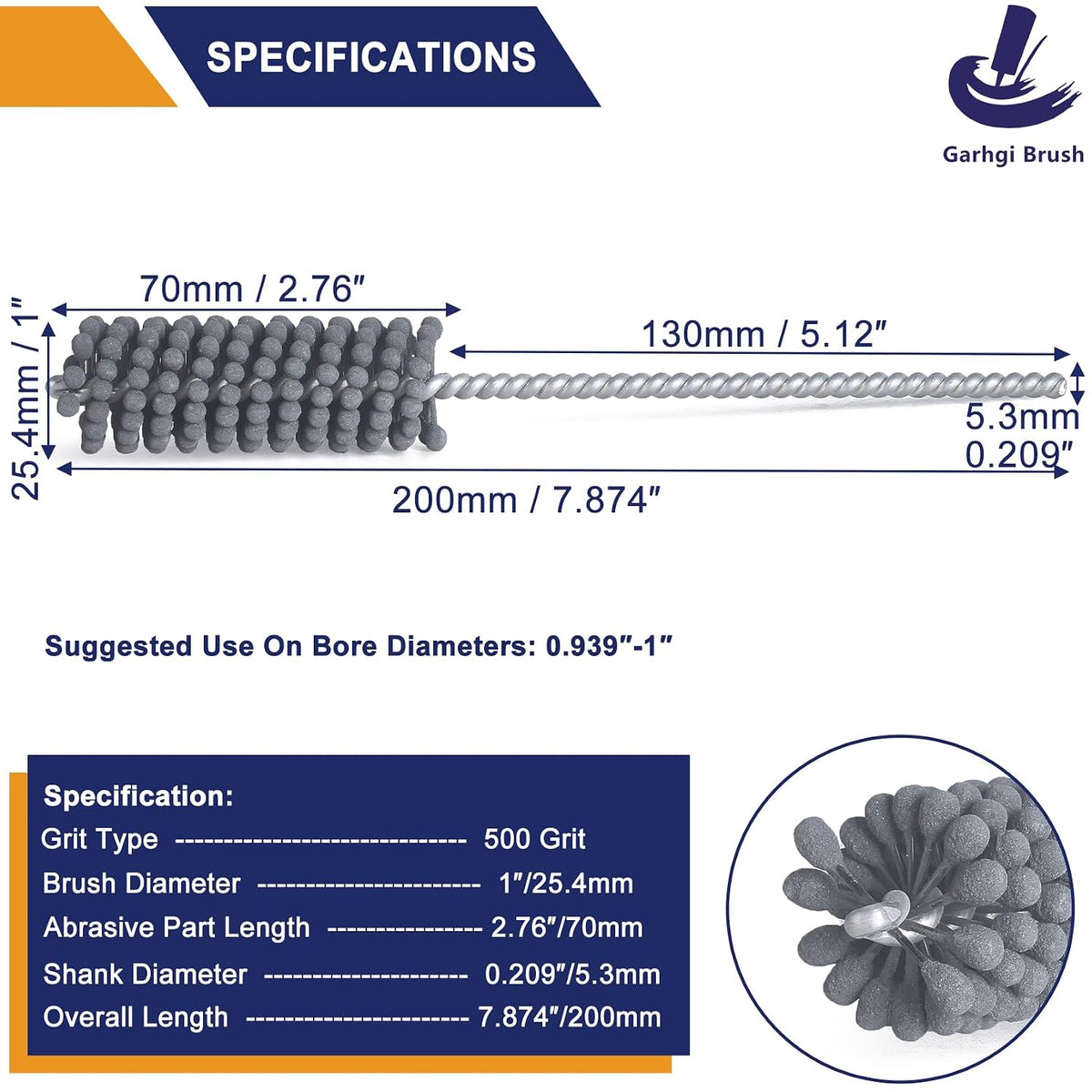 Garhgi 1-3/8 Inch Cylinder Hone with 240 Grit Flexible Resilient Ball | Silicon Carbide 35mm, Automotive Motorcycle Brake Cylinder Piston Ring Fitting Porting Valve Guide, Restoration Deglaze Clean