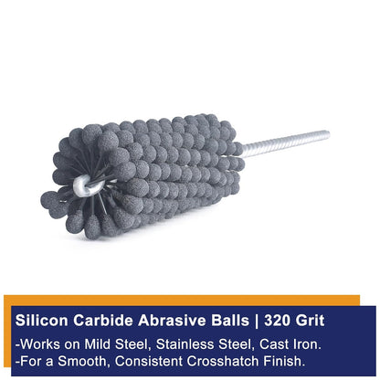 Garhgi 1-3/8 Inch Cylinder Hone with 240 Grit Flexible Resilient Ball | Silicon Carbide 35mm, Automotive Motorcycle Brake Cylinder Piston Ring Fitting Porting Valve Guide, Restoration Deglaze Clean