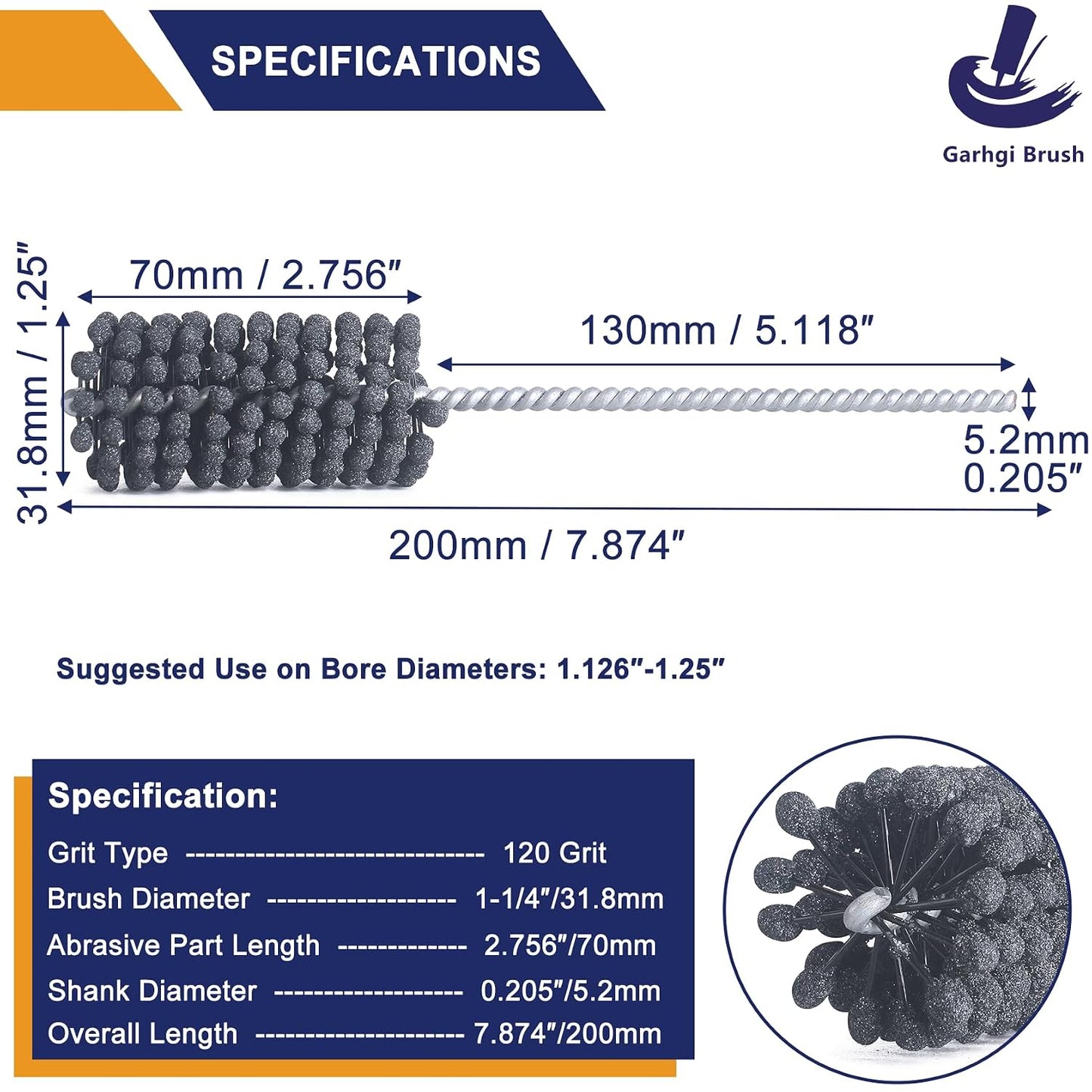 Garhgi 1-3/8 Inch Cylinder Hone with 240 Grit Flexible Resilient Ball | Silicon Carbide 35mm, Automotive Motorcycle Brake Cylinder Piston Ring Fitting Porting Valve Guide, Restoration Deglaze Clean