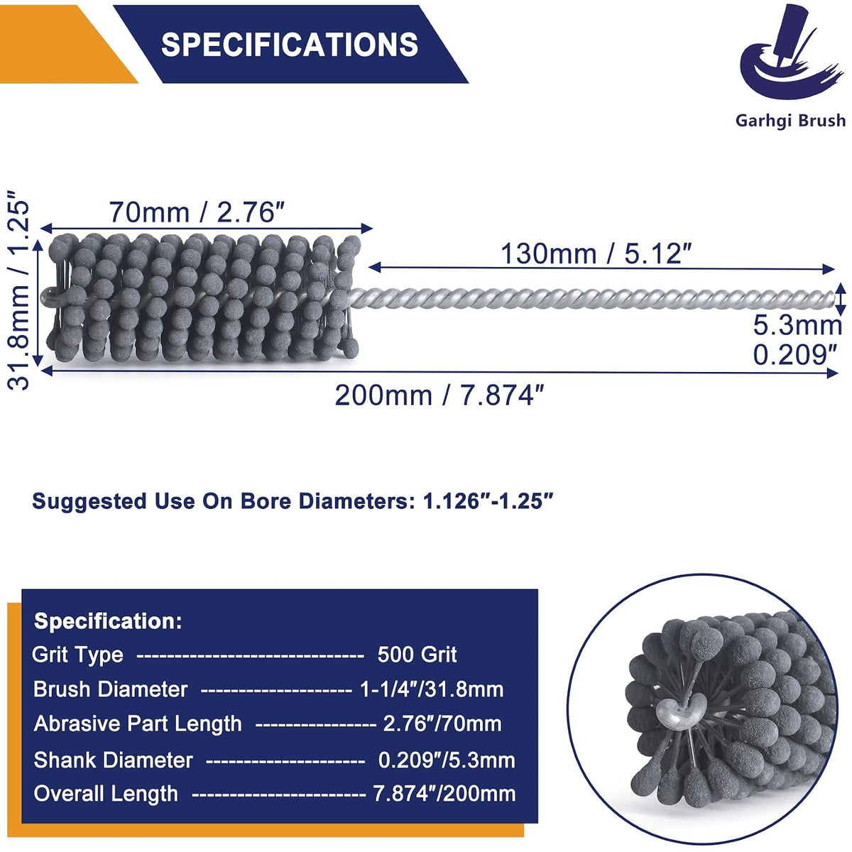 Garhgi 1-3/8 Inch Cylinder Hone with 240 Grit Flexible Resilient Ball | Silicon Carbide 35mm, Automotive Motorcycle Brake Cylinder Piston Ring Fitting Porting Valve Guide, Restoration Deglaze Clean
