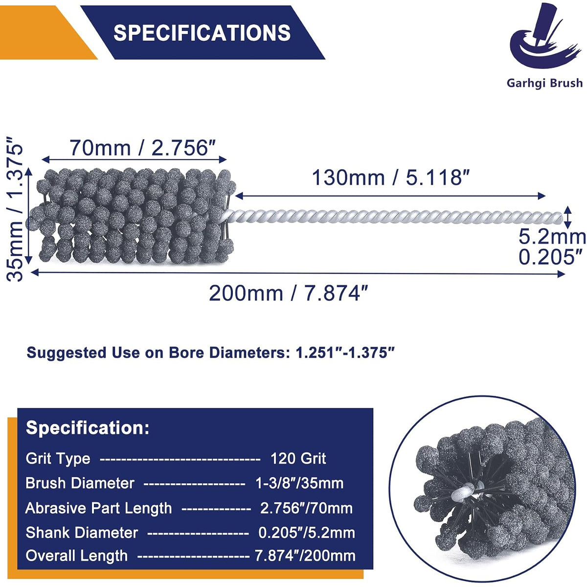 Garhgi 1-3/8 Inch Cylinder Hone with 240 Grit Flexible Resilient Ball | Silicon Carbide 35mm, Automotive Motorcycle Brake Cylinder Piston Ring Fitting Porting Valve Guide, Restoration Deglaze Clean