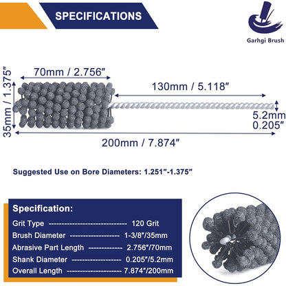 Garhgi 1-3/8 Inch Cylinder Hone with 240 Grit Flexible Resilient Ball | Silicon Carbide 35mm, Automotive Motorcycle Brake Cylinder Piston Ring Fitting Porting Valve Guide, Restoration Deglaze Clean