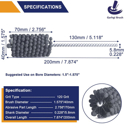 Garhgi 1-3/8 Inch Cylinder Hone with 240 Grit Flexible Resilient Ball | Silicon Carbide 35mm, Automotive Motorcycle Brake Cylinder Piston Ring Fitting Porting Valve Guide, Restoration Deglaze Clean