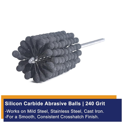 Garhgi 1-3/8 Inch Cylinder Hone with 240 Grit Flexible Resilient Ball | Silicon Carbide 35mm, Automotive Motorcycle Brake Cylinder Piston Ring Fitting Porting Valve Guide, Restoration Deglaze Clean