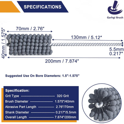 Garhgi 1-3/8 Inch Cylinder Hone with 240 Grit Flexible Resilient Ball | Silicon Carbide 35mm, Automotive Motorcycle Brake Cylinder Piston Ring Fitting Porting Valve Guide, Restoration Deglaze Clean