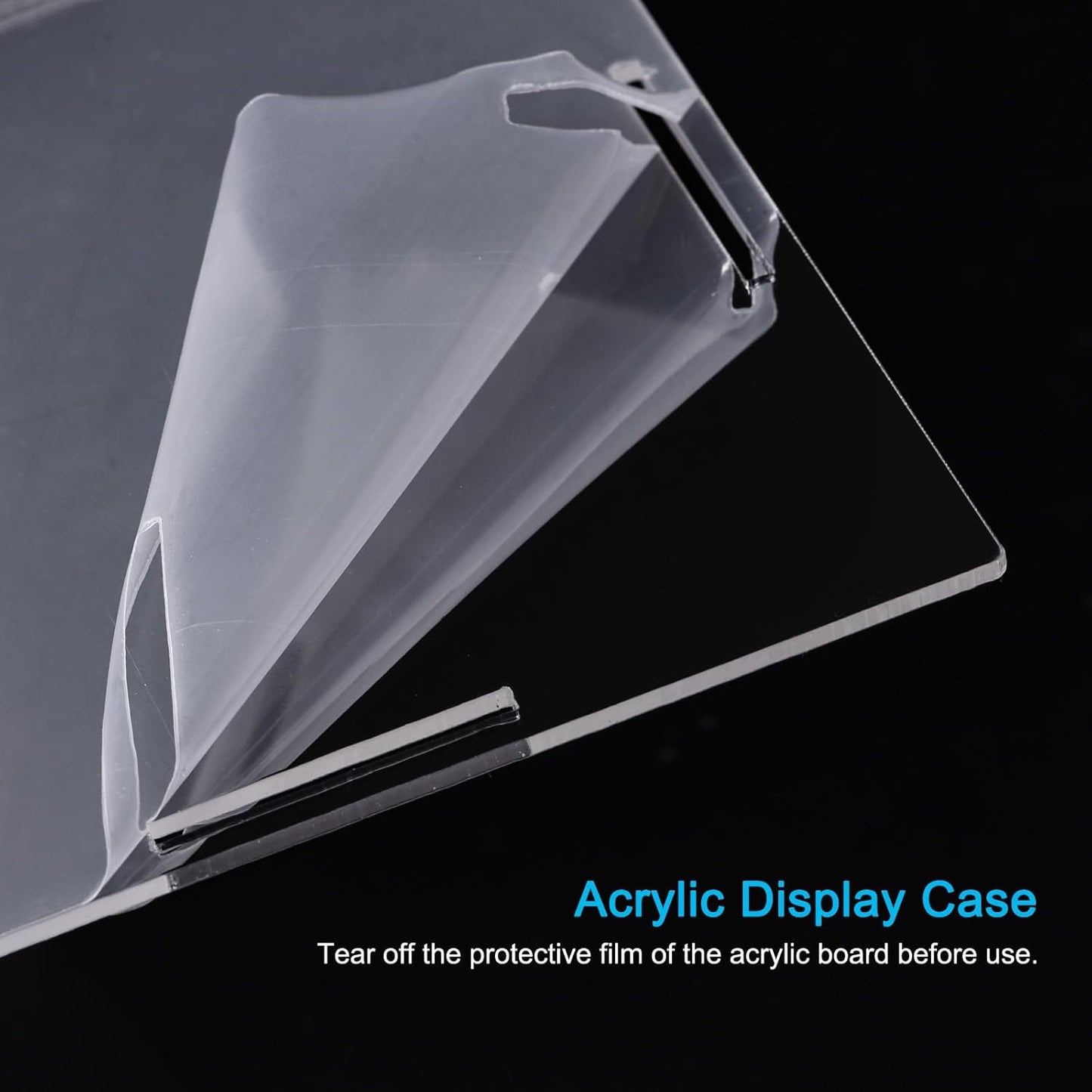 Acrylic Display Case Plastic Box Cube Storage Box Clear Small Assemble Dustproof Showcase 14.1x4.3x4.1 Inch for Collectibles Items