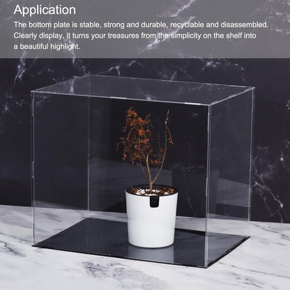 Acrylic Display Case Plastic Box Cube Storage Box Clear Small Assemble Dustproof Showcase 14.1x4.3x4.1 Inch for Collectibles Items