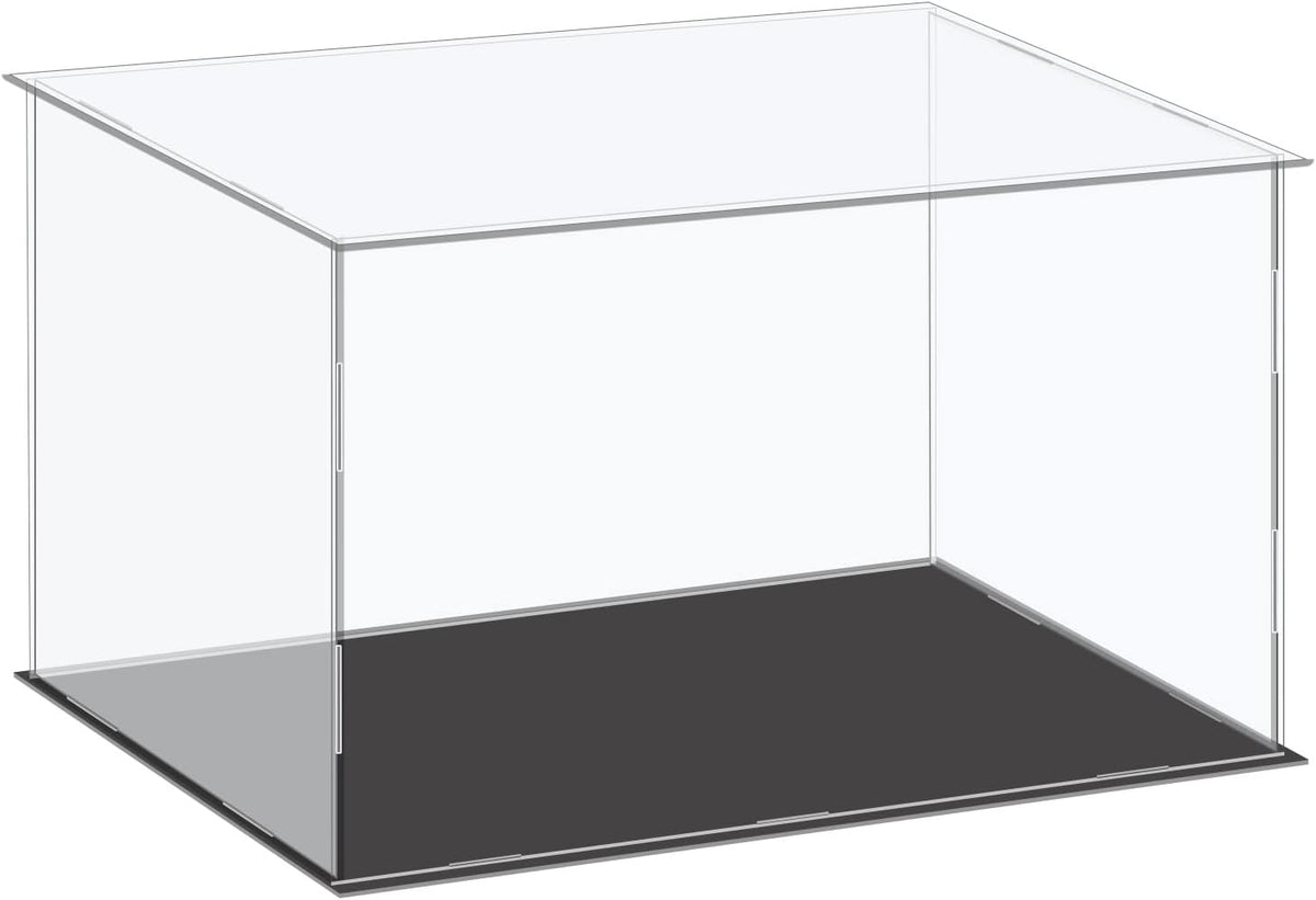 Acrylic Display Case Plastic Box Cube Storage Box Clear Small Assemble Dustproof Showcase 14.1x4.3x4.1 Inch for Collectibles Items